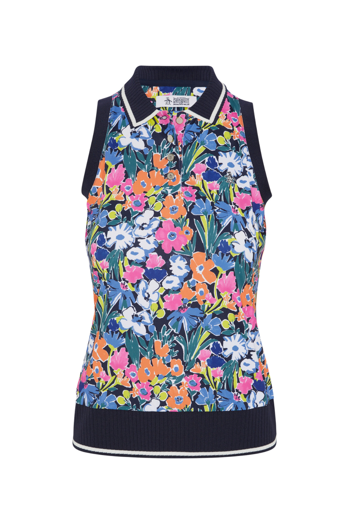 Original Penguin Polo Donna Smanicata Sketch Floral