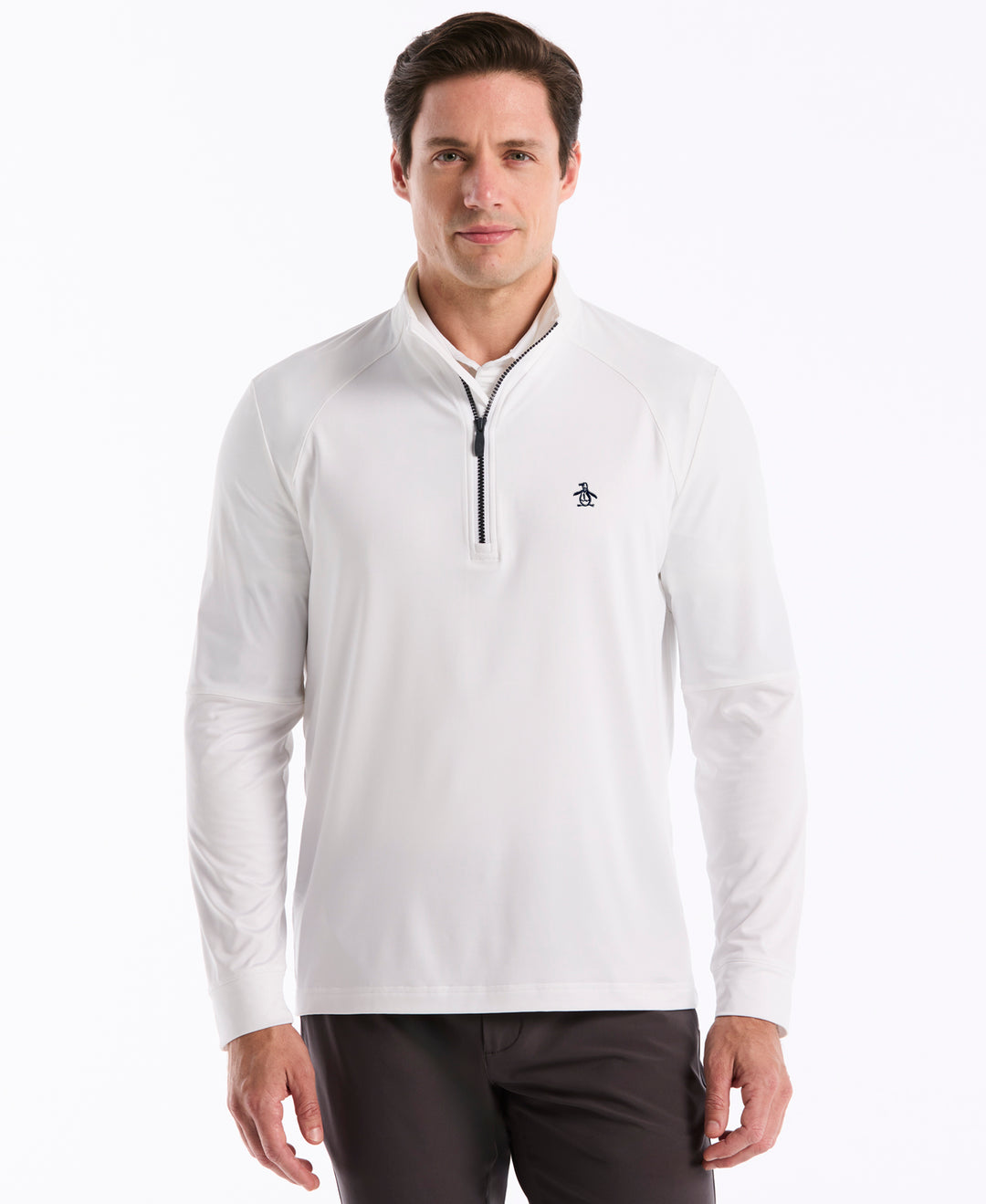 Original Penguin 1/4 Zip Pullover Uomo LS Mixed Media