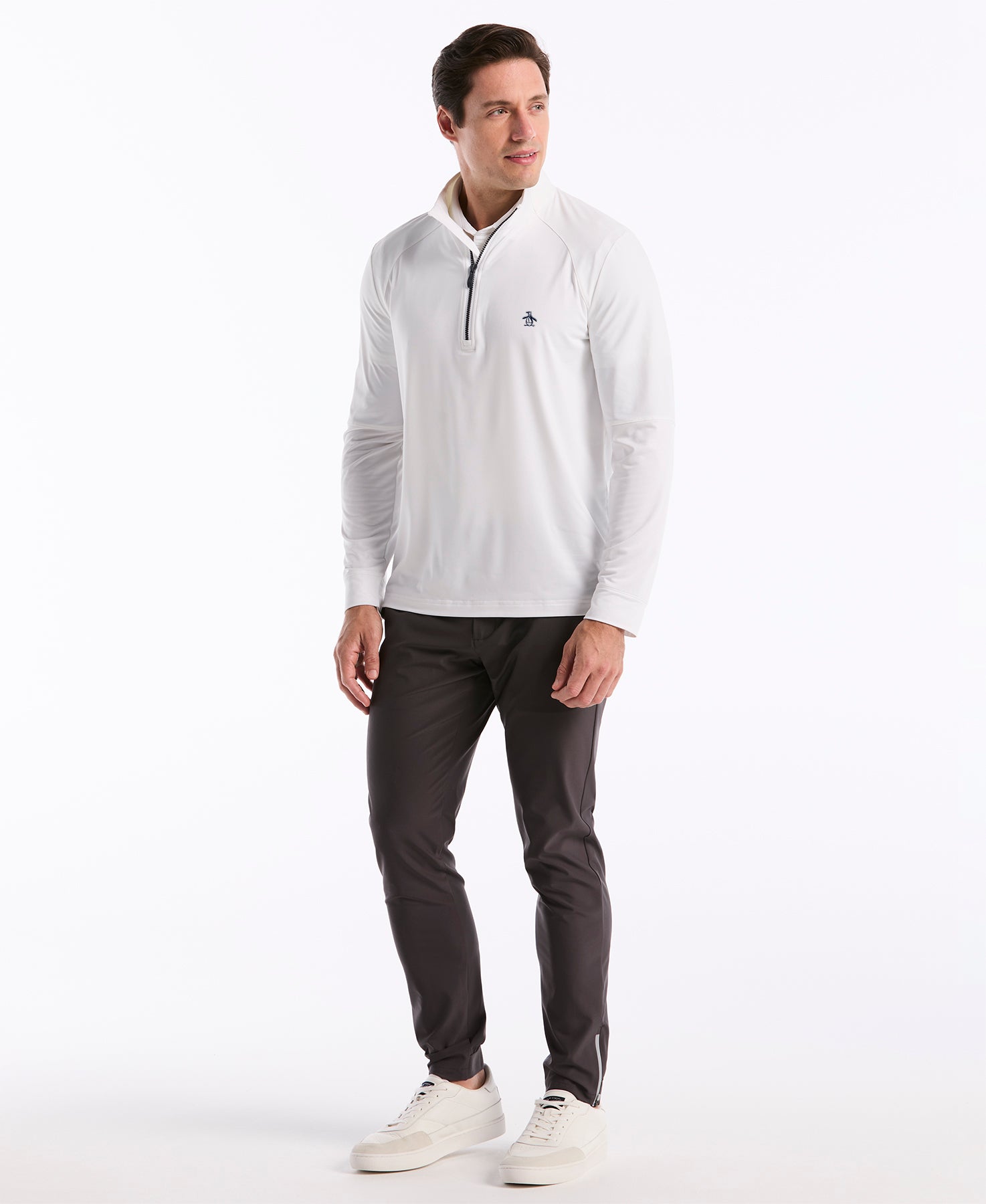 Original Penguin 1/4 Zip Pullover Uomo LS Mixed Media