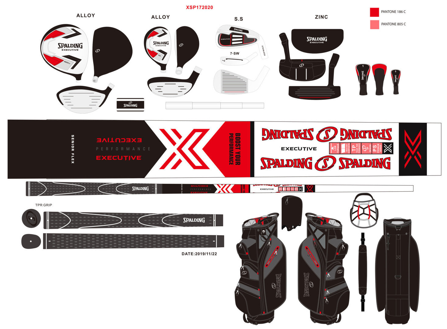 Spalding Set Completo Uomo Executive in Graphite