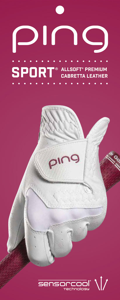 Ping guanto sportivo da donna mancino bianco